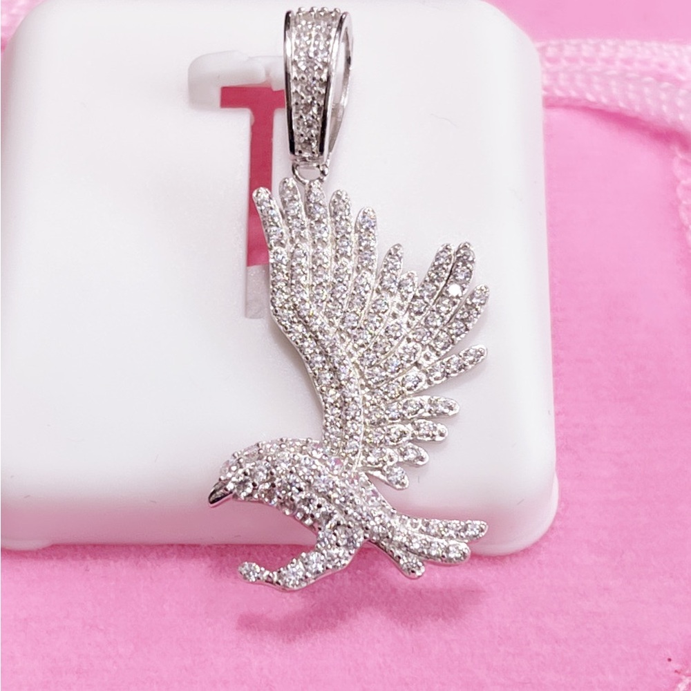 Silver Crystal Eagle Pendant
